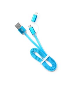 Кабель USB Micro USB Lightning 8 pin 1м голубой CC mAPUSB2bl1m Cablexpert