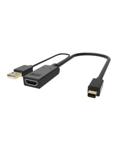 Кабель переходник адаптер HDMI 19F USB Am Mini DisplayPort M 4K экранированный 15 см черный CG497 0  Vcom