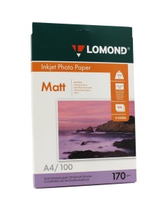 Фотобумага A4 170 г м матовая 100 листов двусторонняя 0102006 для струйной печати Lomond