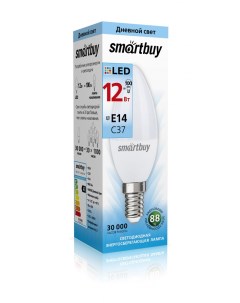 Лампа светодиодная E14 свеча C37 12Вт 4000K белый 960лм SBL C37 12 40K E14 Smartbuy