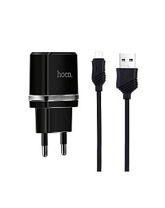 Сетевое зарядное устройство c12 12W USB 2 4A черный 85349 micro USB Hoco