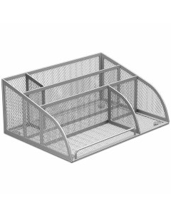 Подставка-органайзер Germanium, 5 отделений, металл, серебристый (237974) Brauberg