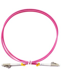 Патч-корд оптический, LC/UPC-LC/UPC, многомодовый, 50/125, OM4, двойной, 1м, пурпурный (FOP-50-OM4-LC-LC-1m) Cabeus