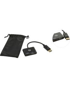 Переходник адаптер DisplayPort 20M HDMI 19F VGA F 4K экранированный 15 см черный CG640M 0 15 Vcom
