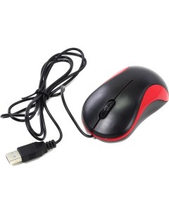 Мышь проводная 115S Optical Mouse for Notebooks Black Red USB 1000dpi оптическая светодиодная USB кр Oklick