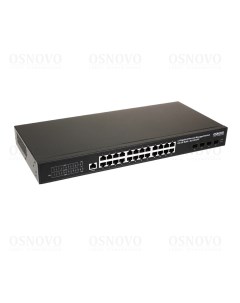 Коммутатор SW 24G4X 2L управляемый кол во портов 24x1 Гбит с кол во SFP uplink SFP 4x10 Гбит с устан Osnovo