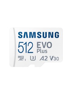 Карта памяти 512Gb microSDXC EVO Plus Class 10 UHS I U3 V30 A2 адаптер MB MC512KA KR Samsung