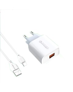 Сетевое зарядное устройство WC66 USB Quick Charge 3A белый УТ000031847 кабель USB Type C Pavareal