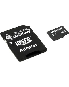 Карта памяти 2Gb microSD Class 2 адаптер Smartbuy
