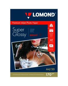 Фотобумага A4 170 г м суперглянцевая 20 листов односторонняя 1101101 для струйной печати Lomond