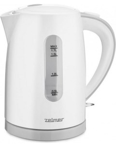 Чайник ZCK7616S 1 7л 2200Вт закрытая спираль пластик белый 71504445P Zelmer