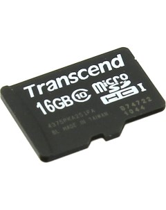 Карта памяти 16Gb microSDHC Class 10 UHS I U1 Transcend