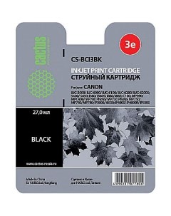 Картридж струйный CS BCI3BK BCI 3BK черный совместимый 27мл для Canon BJ S400 S450 S4500 BJC 3000 30 Cactus