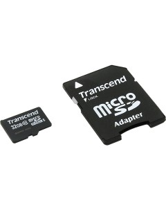 Карта памяти 32Gb microSDHC Class 10 адаптер Transcend