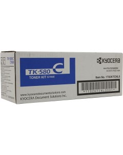 Картридж лазерный TK 580C 1T02KTCNL0 голубой 2800 страниц оригинальный для FS C5150DN ECOSYS P6021cd Kyocera