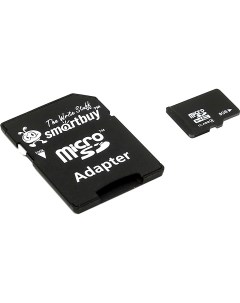 Карта памяти 8Gb microSDHC Class 4 адаптер Smartbuy