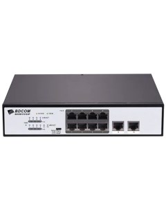 Коммутатор S1510 8P кол во портов 8x1 Гбит с кол во SFP uplink RJ 45 2x1 Гбит с установка в стойку P Bdcom