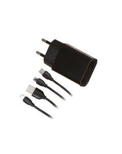 Сетевое зарядное устройство NQC1 3A 18Вт USB Quick Charge 3A черный УТ000032803 microUSB Lightning U Red line