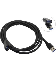 Кабель USB 3 0 Am USB 3 0 Af 2 4A 1 8м черный TUS708 1 8M Telecom