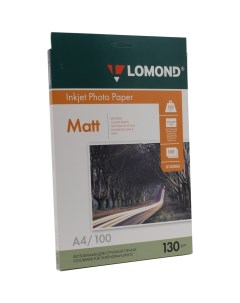 Фотобумага A4 130 г м матовая 100 листов двусторонняя 0102004 для струйной печати Lomond