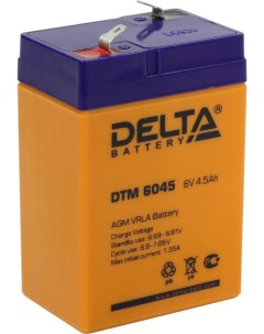 Аккумуляторная батарея для ИБП Delta DTM DTM 6045 6V 4 5Ah Delta battery