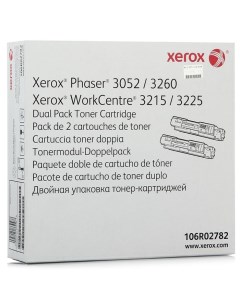 Картридж лазерный 106R02782 черный 2 шт шт 3000 страниц оригинальный для Phaser 3052 3260 WorkCentre Xerox