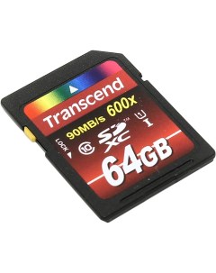 Карта памяти 64Gb SDXC Class 10 UHS I U1 Transcend