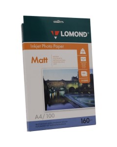 Фотобумага A4 160 г м матовая 100 листов односторонняя 0102005 для струйной печати Lomond