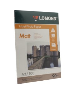 Фотобумага A3 90 г м матовая 100 листов односторонняя 0102011 для струйной печати Lomond