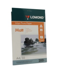 Фотобумага A4 200 г м матовая 50 листов односторонняя 0102033 для струйной печати Lomond