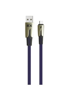 Кабель Micro USB USB плоский 2 1A 1м синий Classic EX K 1035 Exployd