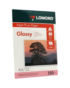 Фотобумага A4 150 г м глянцевая 25 листов односторонняя 0102043 для струйной печати Lomond