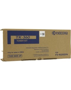 Картридж лазерный TK 360 1T02J20EU0 черный 20000 страниц оригинальный для FS 4020DN Kyocera