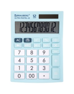 Калькулятор настольный Ultra PASTEL 12 LB 12 разрядный однострочный экран голубой 250502 Brauberg