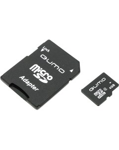 Карта памяти 4Gb microSDHC Class 4 адаптер Qumo