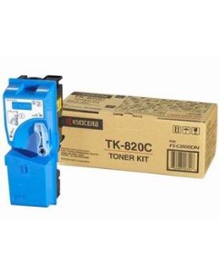 Картридж лазерный TK 820C 1T02HPCEU0 голубой 7000 страниц оригинальный для FS C8100DN Kyocera