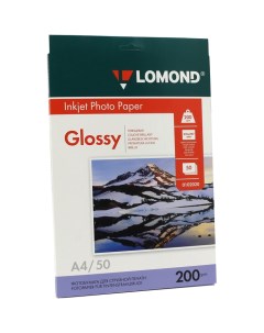 Фотобумага A4 200 г м глянцевая 50 листов односторонняя 0102020 для струйной печати Lomond