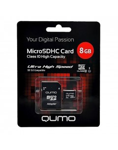 Карта памяти 8Gb microSDHC Class 10 UHS I адаптер 0 Qumo