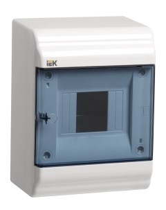 Щит распределительный ЩРН П 4 навесной пластик 1 ряд 4 модуля прозрачная дверь белый IP 41 PRIME MKP Iek