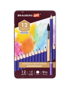 Набор цветных карандашей Premiere Art круглые 12 шт заточенные 181533 Brauberg