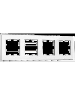 Рамка BRITE стеклянные РУ 4 2 БрБ горизонтальная и вертикальная 4 поста белый BR M42 G K01 Iek