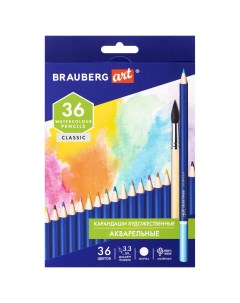Набор цветных карандашей Classic Art круглые 36 шт заточенные 181531 Brauberg