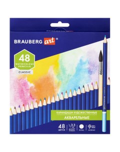 Набор цветных карандашей Classic Art круглые 48 шт заточенные 181532 Brauberg