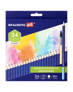 Набор цветных карандашей Classic Art круглые 24 шт заточенные 181530 Brauberg