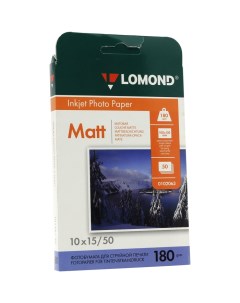 Фотобумага A6 180 г м матовая 50 листов односторонняя 0102063 для струйной печати Lomond