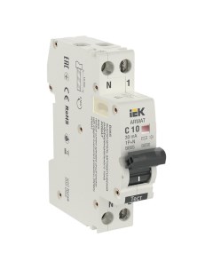 Выключатель автоматический дифференциального тока ARMAT AR B06S 1N C10C030 1P N C 10А AC 30мА электр Iek