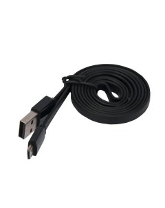 Кабель USB 2 0 Am Micro USB 2 0 Bm плоский быстрая зарядка 2 4A 1 м черный QCU 5102BK Continent