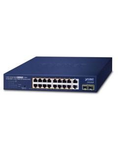 Коммутатор GSD 2022P кол во портов 18x1 Гбит с кол во SFP uplink SFP 2x1 Гбит с установка в стойку P Planet