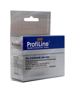 Картридж струйный ProfiLine PL-C9364HE №129 (№129/C9364HE), черный, совместимый, 420 страниц, для HP OJ 100 / 150 / 6313 / 6213 / 6313 / H470 / K7103, DJ 6943 / 6983 / 5940 / 5943, C4183 / D5063 / 257 Profiline