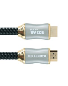 Кабель HDMI 19M HDMI 19M v2 1 4K 8K экранированный 2 м черный WAVC HDMI8K 2M Wize